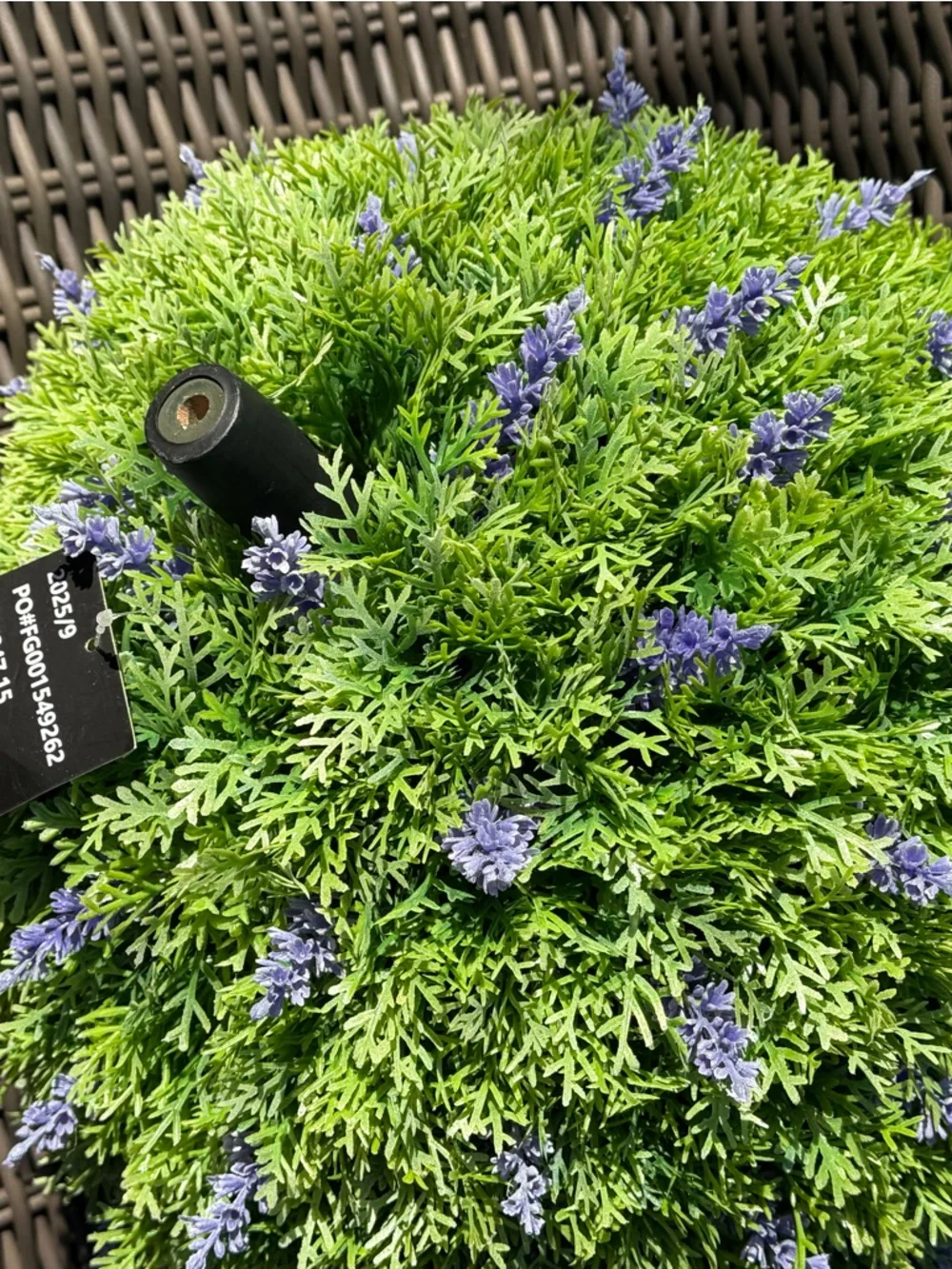 Frontgate Artificial Lavender Topiary Ball - Green and Purple Faux Floral Accent